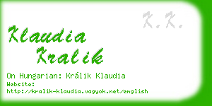 klaudia kralik business card
